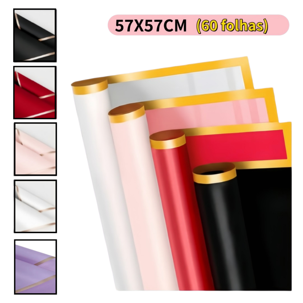 Kit 60 Papel De Buquê À Prova D'água E Umidade Para Fazer Buquês Como Presente 57X57cm