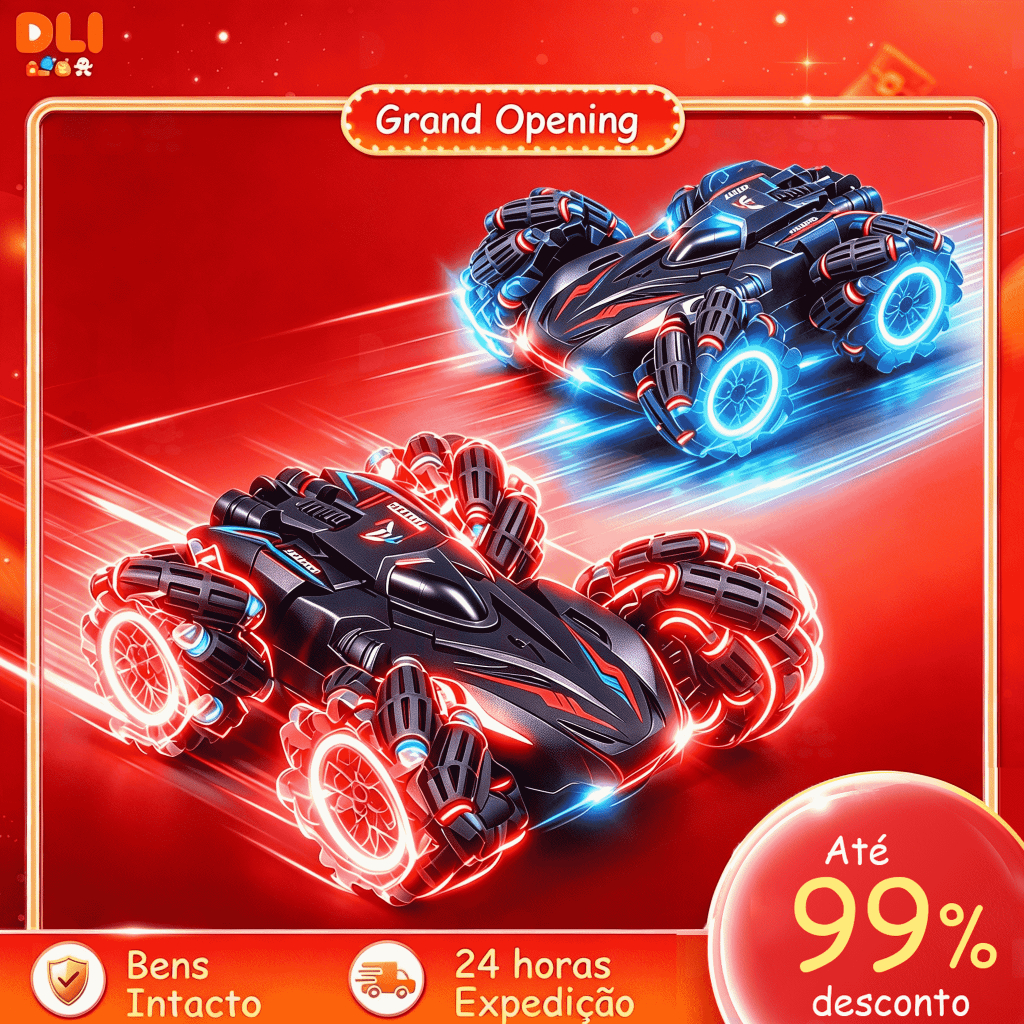DLI 360° Carro De Controle Remoto Esportivo Gigante Veloz Recarregável Brinquedo Infantil