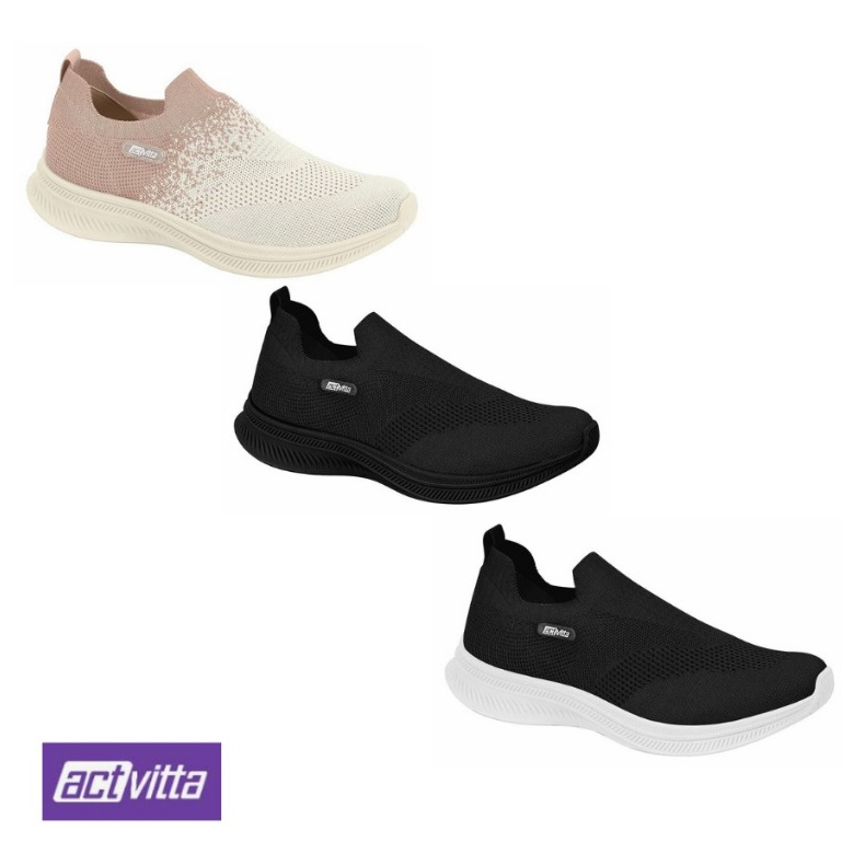TÊNIS FEMININO SLIP ON MEIA CALCE FÁCIL ACTVITTA 4829.317