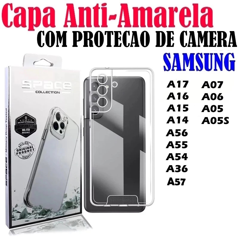 Capinha Acrilico Transparente Samsung A17/A07/A56/A57/A55/A36/A26/A06/A16/A54/A34/A14...