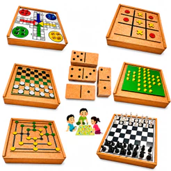 Jogos de Tabuleiro em MDF Xadrez Dama Ludo Trilha Jogo da Velha Dominó Resta Um Clássicos de Mesa