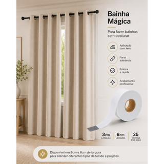 Bainha Mágica Barra Fácil para Cortina Dupla Face 25 Metros!