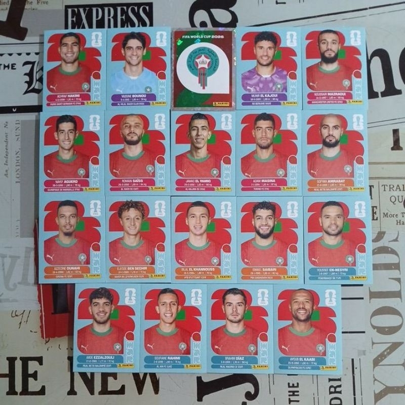 Marrocos (Morocco) - Figurinhas Originais Avulsas Copa do Mundo Fifa 2026 (MAR) (venda unitária)