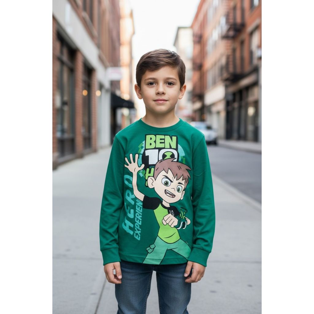 CAMISETA INFANTIL MANGA LONGA DO BEN 10