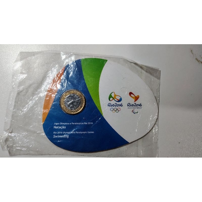 Blister Original Rio 2016 - Natação - Elimatec Moedas Antigas.