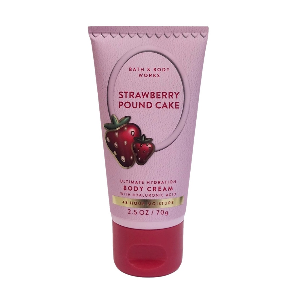 BATH & BODY WORKS CREME DE CORPO TAMANHO VIAGEM 70G STRAWBERRY POUND CAKE