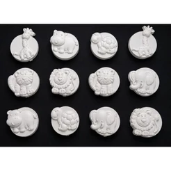 kit 24 Peças de gesso para pintar infantil fazendinha
