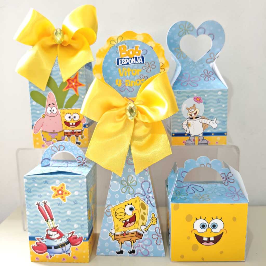 Kit Caixas personalizadas  Bob Esponja/  Personalizados  /Lembrancinha de Festa /Aniversário