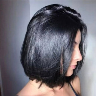 Peruca lace Wig fibra bio orgânica Premium Curta bob Preto Natural