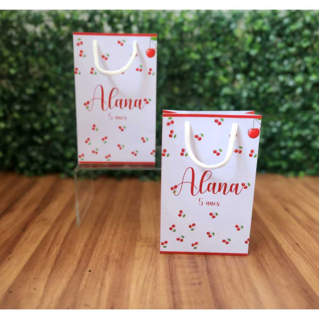 Sacolinha P Cerejinha/ Cerejinha Personalizados/ Lembrancinha de Festa/ Aniversário