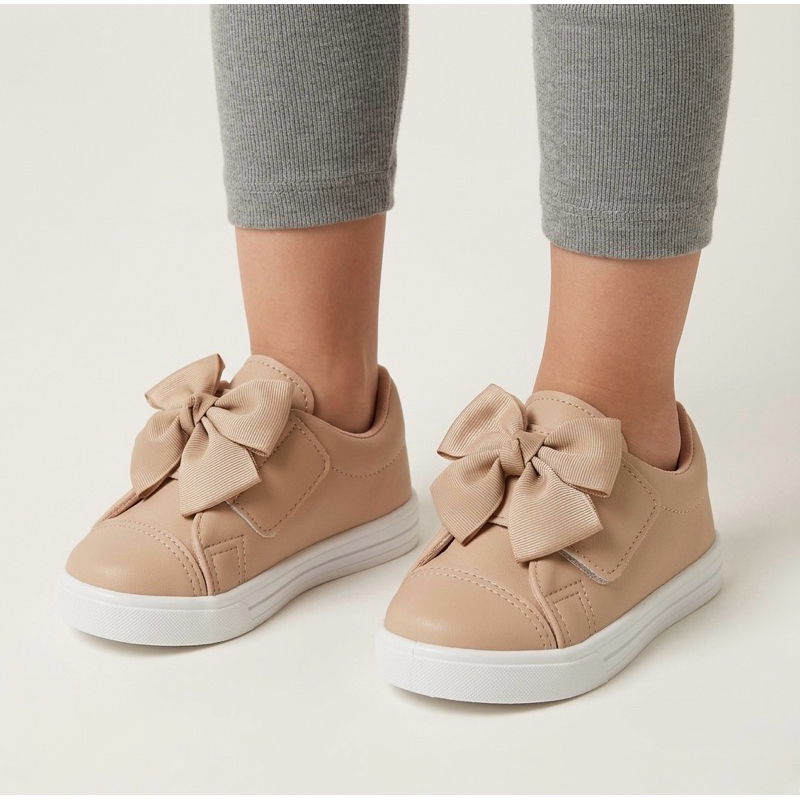Tênis Infantil Menina Nude Laço Velcro Casual 20 ao 34 Escolar Passeio