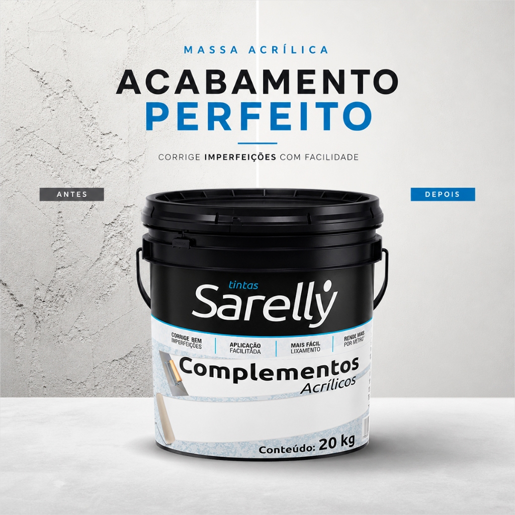 Massa Acrílica Área Externa Massa Tapa Buraco Massa Nivelante Fachada 20Kg Massa Impermeabilizante