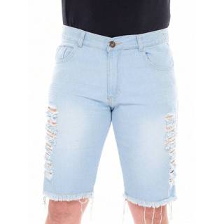 Bermuda Jeans Masculina Premium Destroyed Conforto Alto Padrão