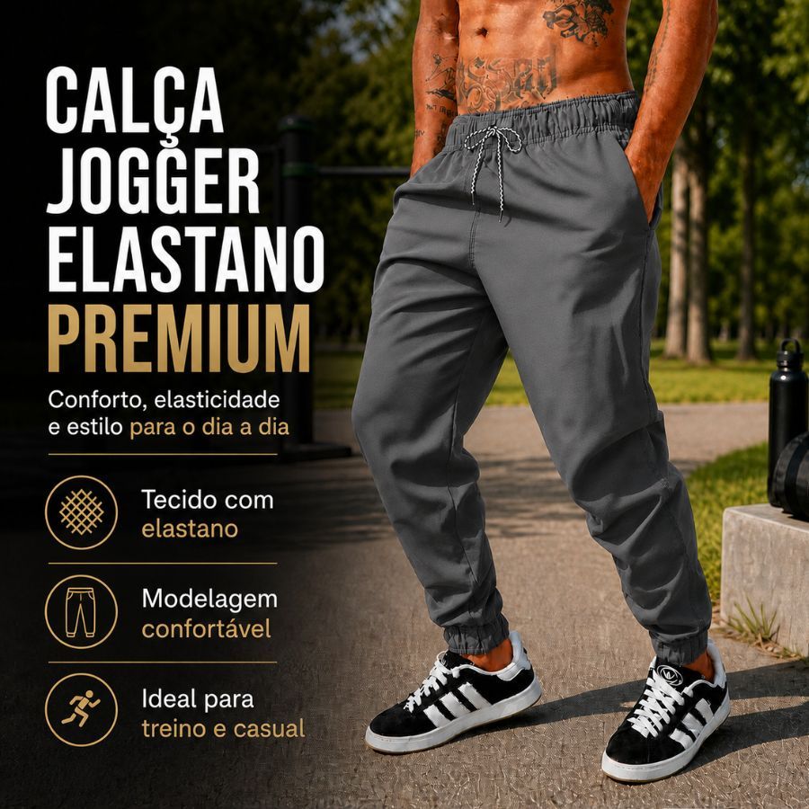 Calça Masculino Jogger de Tactel com Elastano Esportiva para Treino e Corrida Tecido de Secagem Ultra Rápida