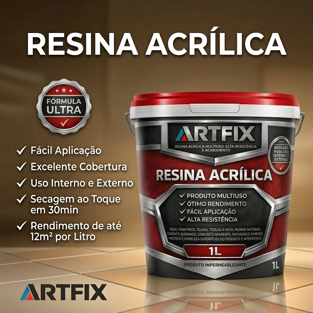QUEIMA DE ESTOQUE - Resina Acrílica 3,6L Impermeabilizante  Brilho para Telhas, Piso e Parede
