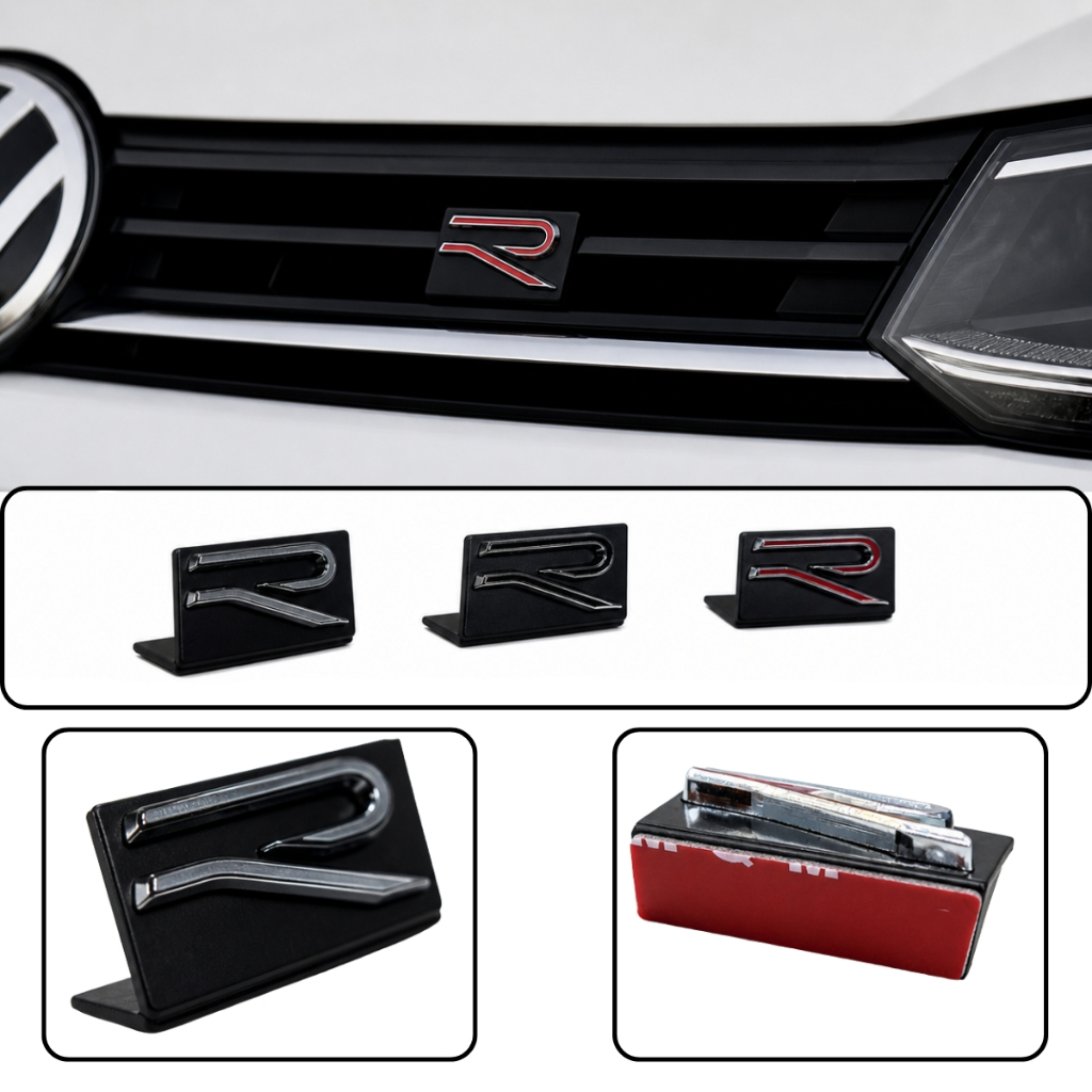 Aplique Emblema Grade R Rline Compatível Vw Jetta Nivus Polo Golf Taos Tiguan T-Cross Up Virtus Tera