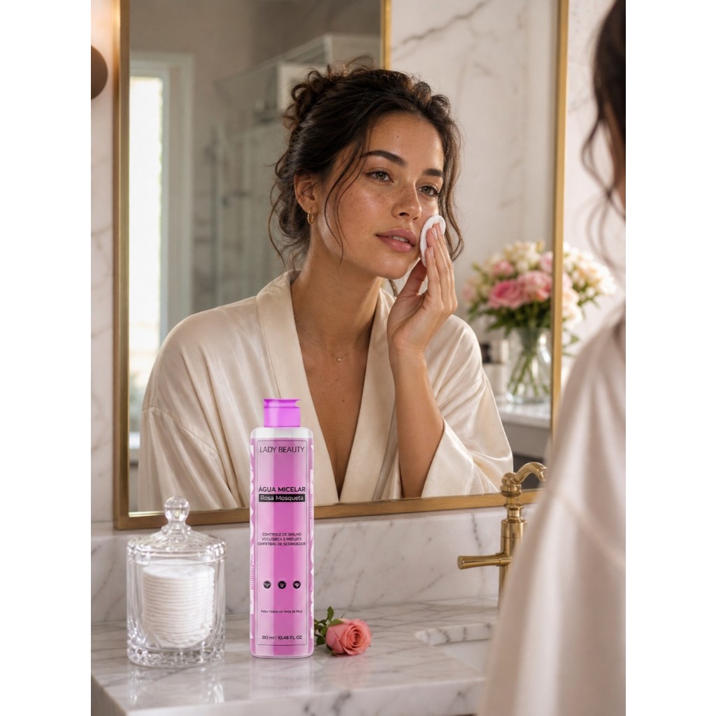 Agua Micelar Rosa Mosqueta -  Limpa, Hidrata age no controle da Oleosidade -SKU-115