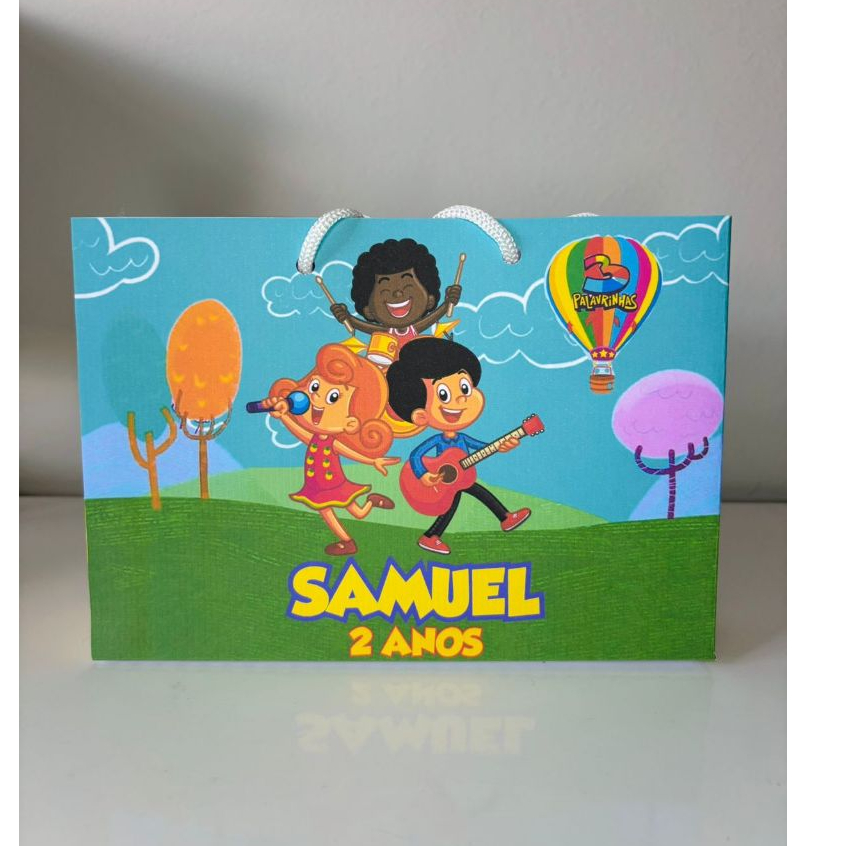 Sacolinhas personalizadas PEGUE E MONTE 3 palavrinhas Tamanho M lembrancinha aniversário infantil