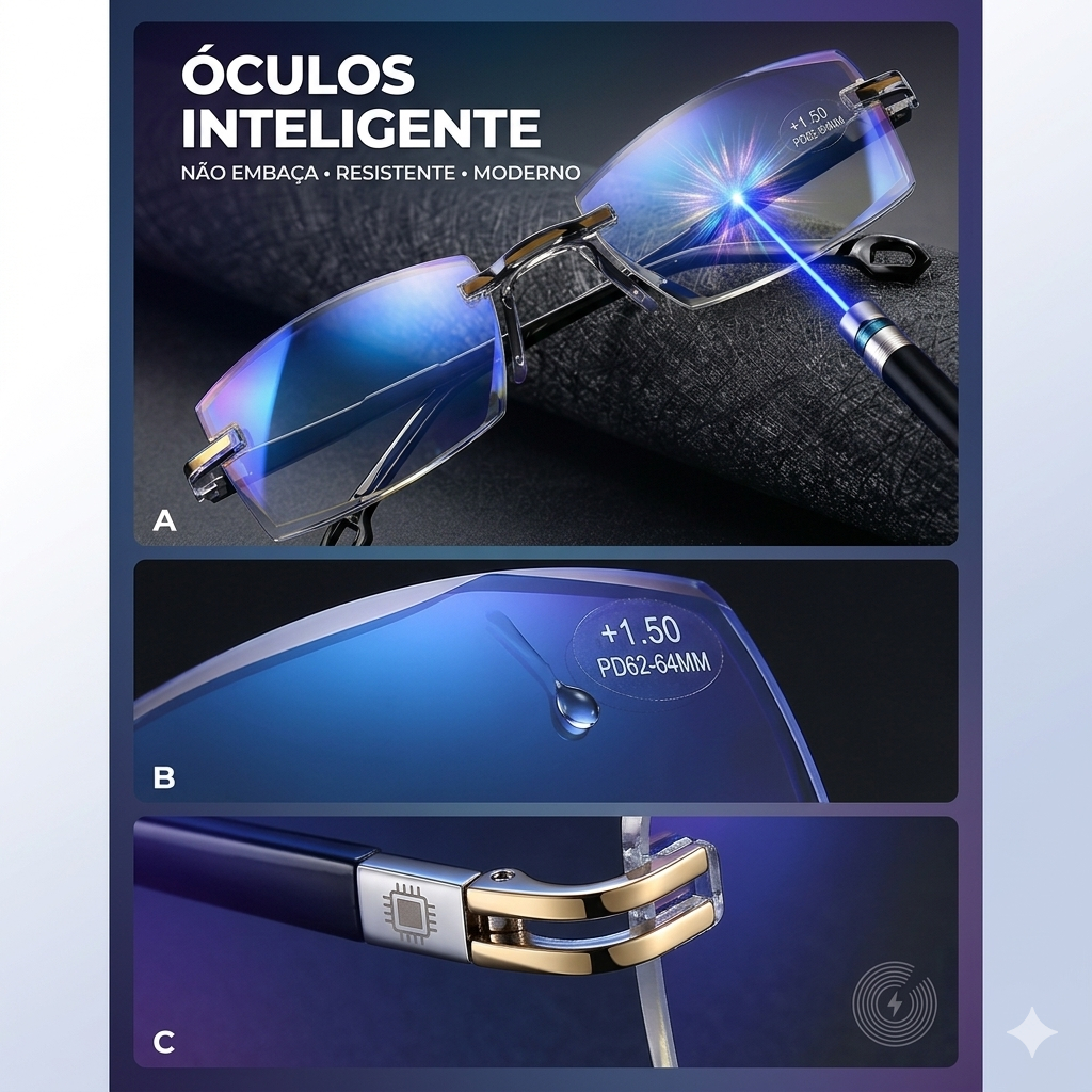 Óculos TR90 Anti Luz Azul UV400 Proteção Olhos Celular Trabalho Estudo