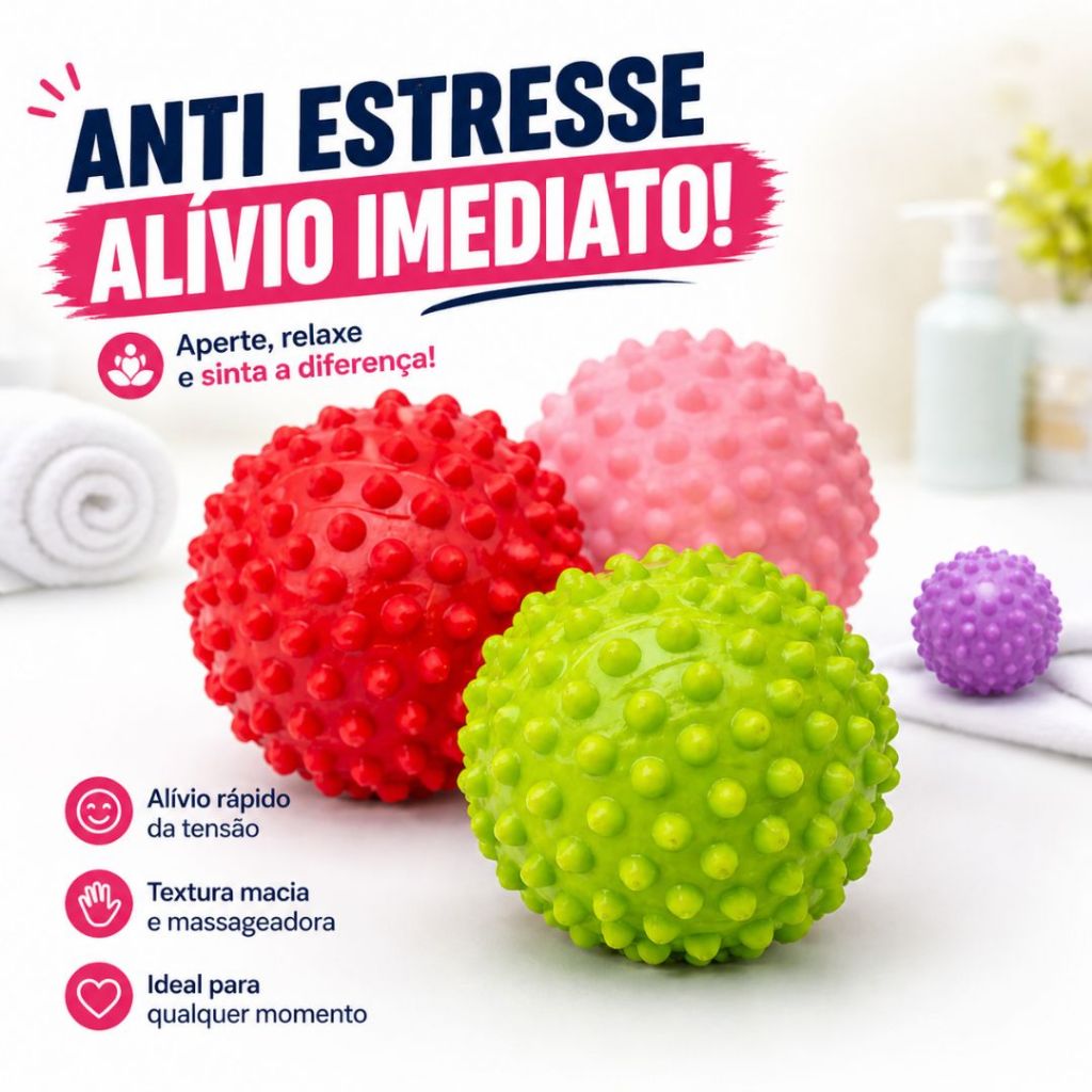 Kit 3 Bolas Massageadoras Tipo Cravo Fisioterapia