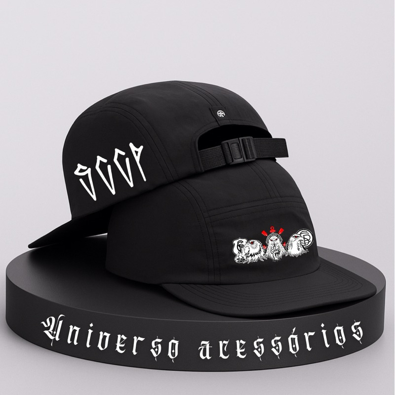 BONÉ 5 PANEL FIVE PANEL DO TIMÃO SCCP GAVIÃO JUNTO E MISTURADO - REGULAGEM STRAPBACK