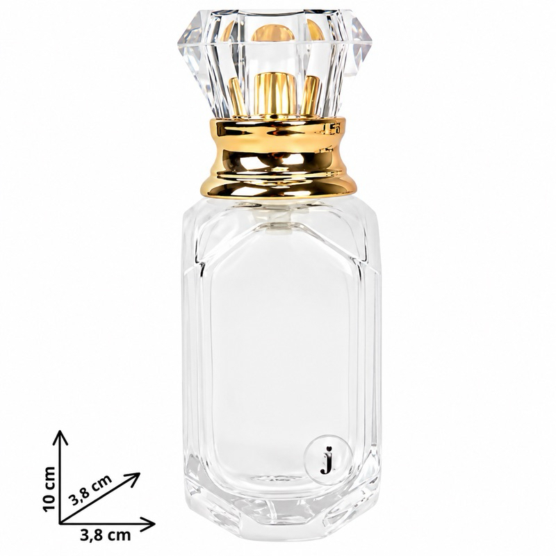 Frasco Vidro  Perfume Vitória Spray Tampa Dourada Luxo Elegante 30ml