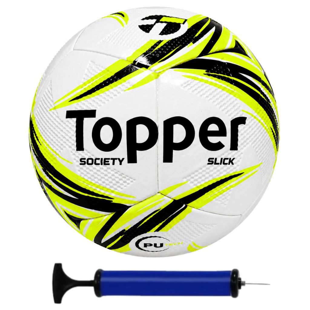 Bola Society Topper Amarela + Bomba De Ar