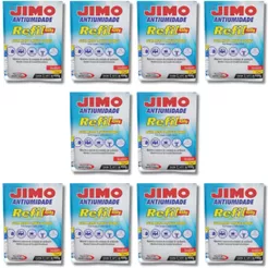Kit 10 JIMO Antiumidade 450g Absorve Excesso de Umidade do Ar Previnindo Mofo Mau Cheiro Manchas Corrosão Refil Kit