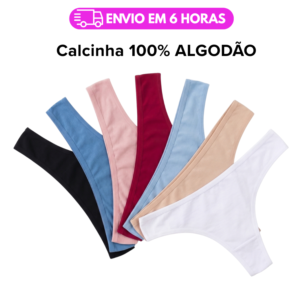 10 ou 5 Calcinhas Femininas Algodão Atacado Revenda Confort Mulher Cintura Alta Dia A Dia Não Marca Forro 100% Algodão