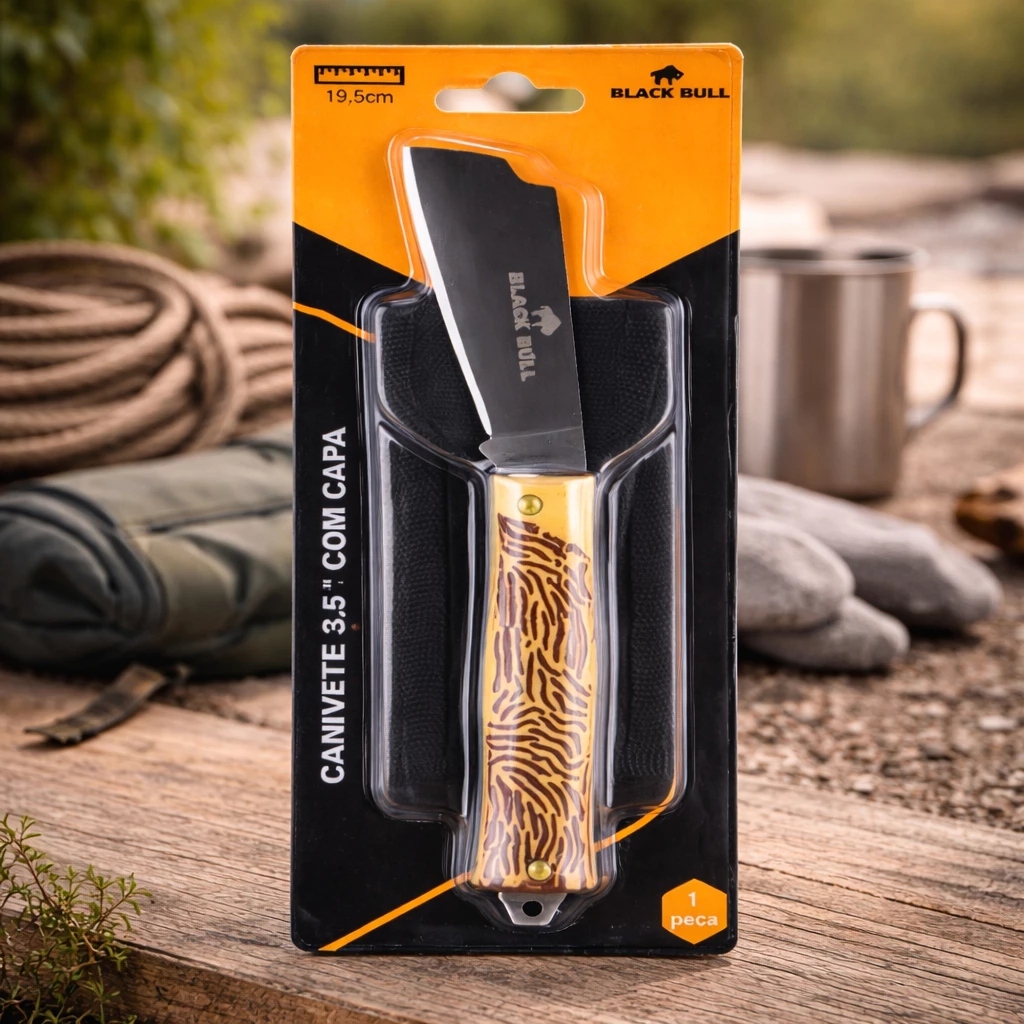 Canivete Camping Compacto Lâmina 3,5 Polegadas Dobrável Capa Protetora Trilhas Sobrevivência Outdoor