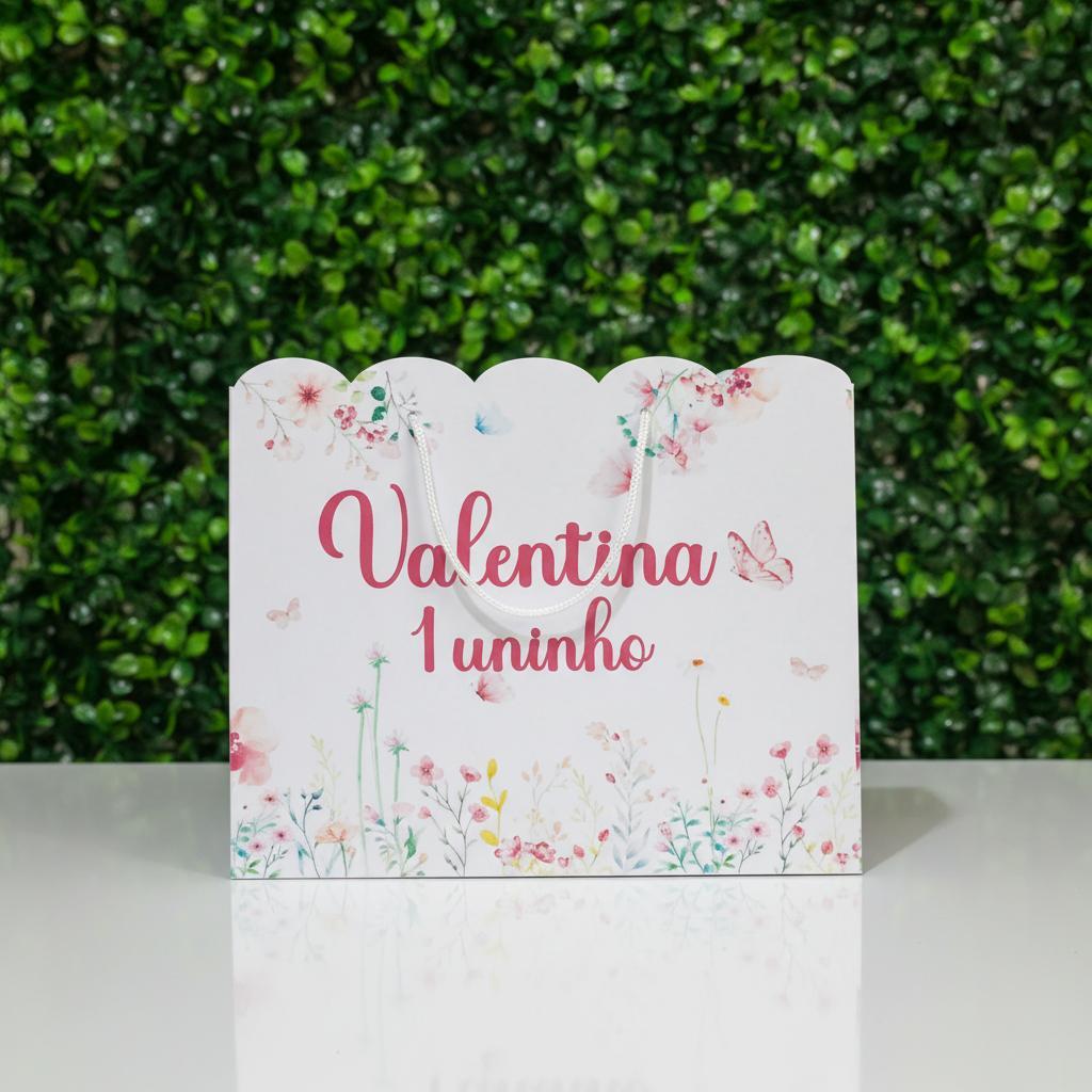 Sacolinha Personalizada | Jardim Encantado | Jardim de Borboletas | Lembrancinha Aniversário | Pegue e Monte