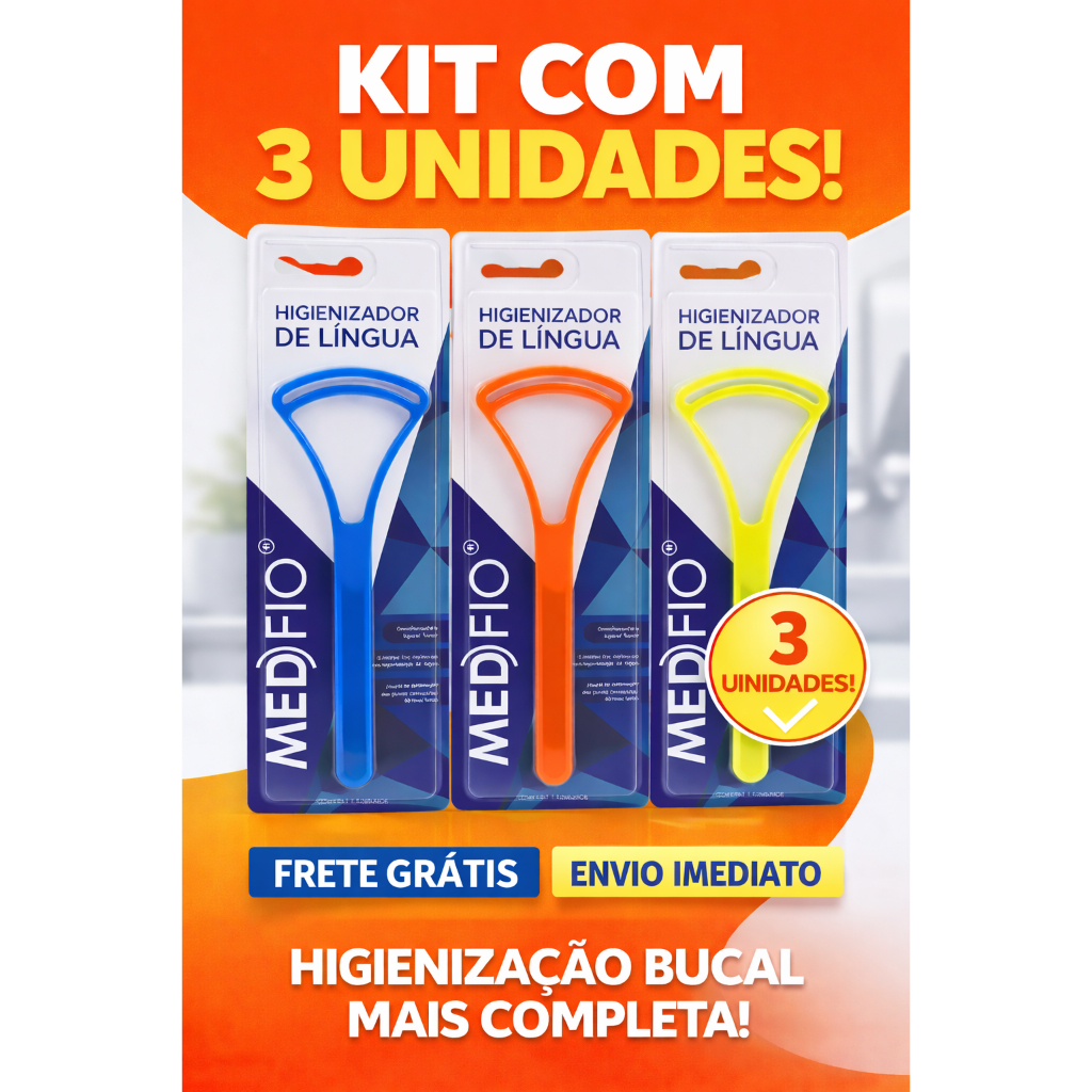 Limpador Raspador Higienizador de Língua Removedor de Saburra