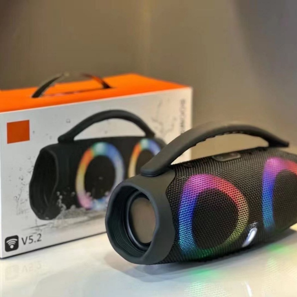 Caixa de Som Bluetooth Portátil BOX3 RGB 10W – Som Potente, Subwoofer, Iluminação LED, Conexão Rápida