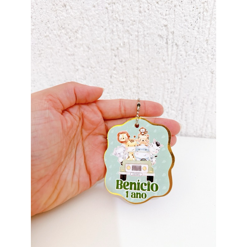 Tag Apliques Personalizados 3D para Lembrancinha | Safari Menino | Etiqueta Festa Infantil | Qualquer Tema