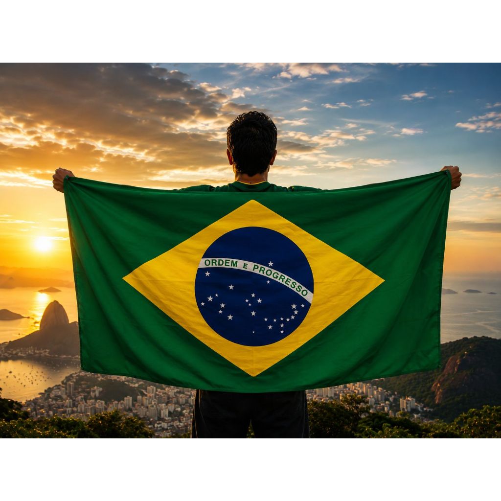 Bandeira do BRASIL 1,00x1,50 em tecido copa do mundo time torcida jogos