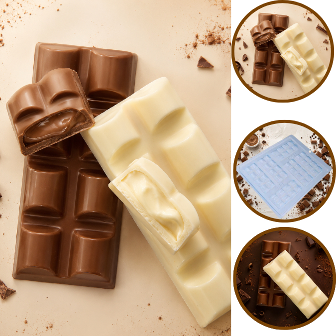 1~10 FORMA SIMPLES MINI TABLETE CÓD.:10027 EM ACETATO BWB PARA BOMBOM, DOCES DE CHOCOLATE E CONFEITARIA. (CHOCO)