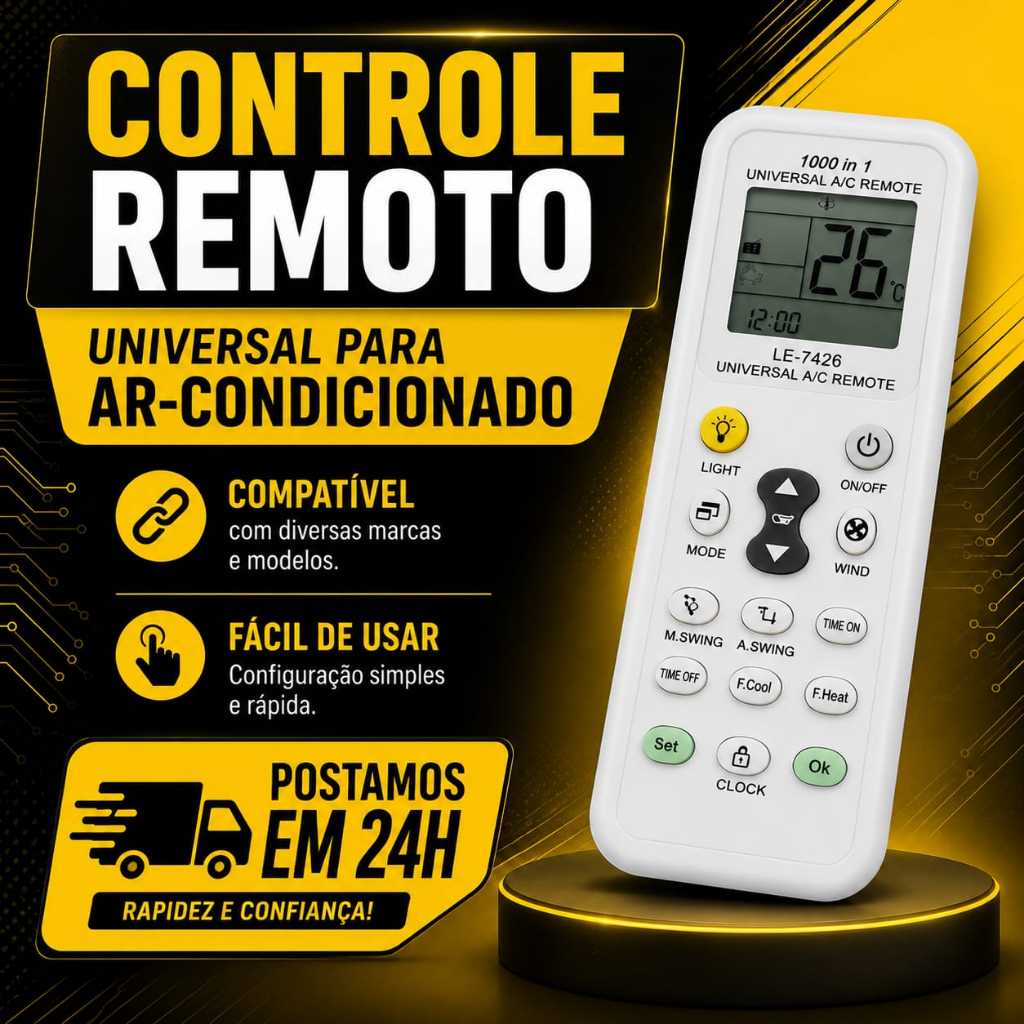 Controle Remoto Para Ar Condicionado Universal Diversos Modelo 1000 Em 1