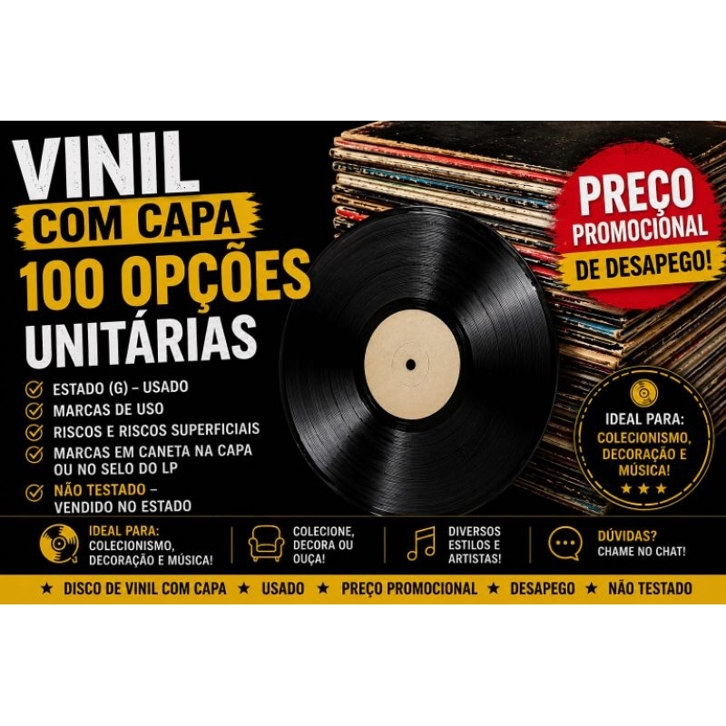 DISCO DE VINIL COM CAPA USADO 100 OPÇÕES UNITÁRIAS PREÇO PROMOCIONAL DESAPEGO ENVIO RÁPIDO E SEGURO
