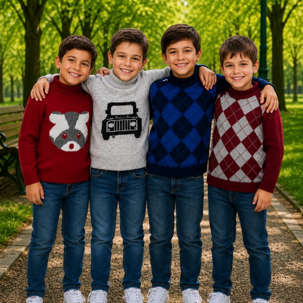 Suéter Premium Bebê menino Blusa Tricô masculino Tamanhos e Cores Variadas