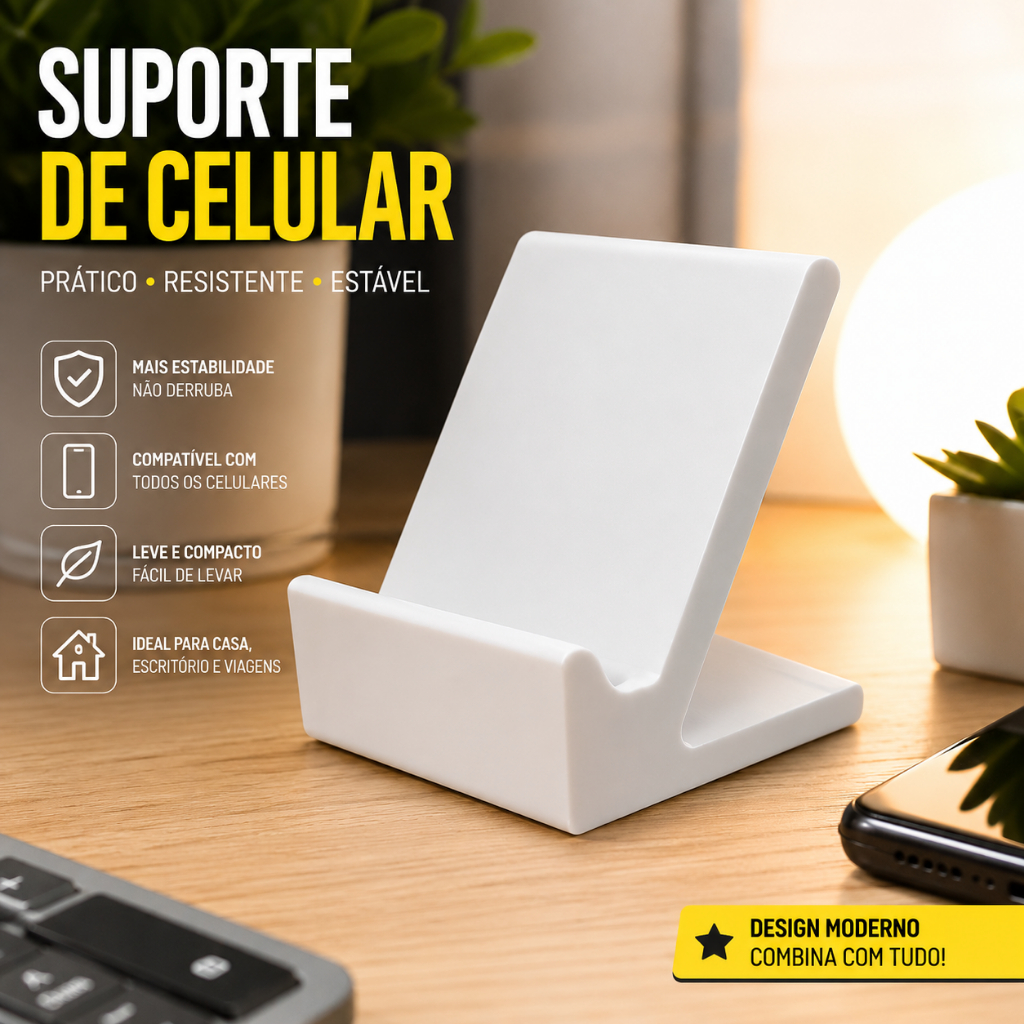 Suporte Celular Mesa Universal Portátil Base para Smartphone