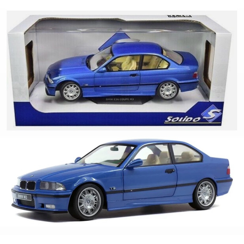 Miniatura Solido - BMW E36 Coupe M3 1990 Azul escala 1/18
