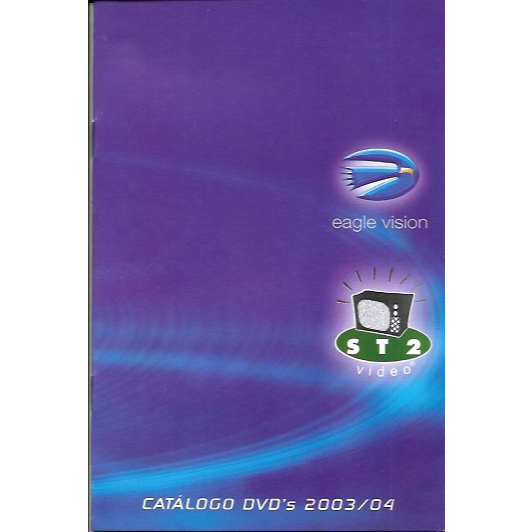 Catálogo original da distribuidora Eagle Vision / ST2 Video® DVDs 2003/04 (c/ Iron Maiden, Bee Gees)