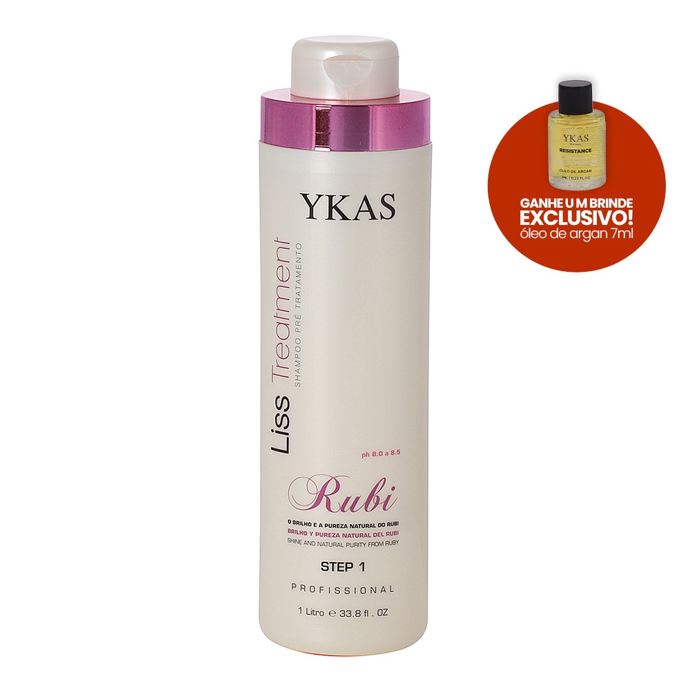 Shampoo Profissional Salão Limpeza Profunda Anti Resíduos Rubi Ykas 1L
