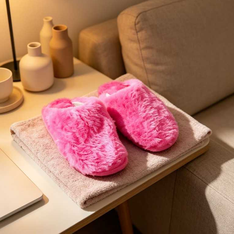 Pantufa de Pelúcia confortável, Chinelo Adulto com solado antiderrapante, Unissex, Pelúcia quentinha