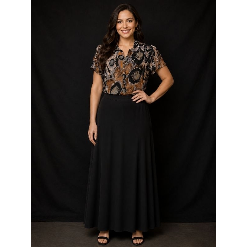 blusas de liganete estampas variadas  Plus size veste G