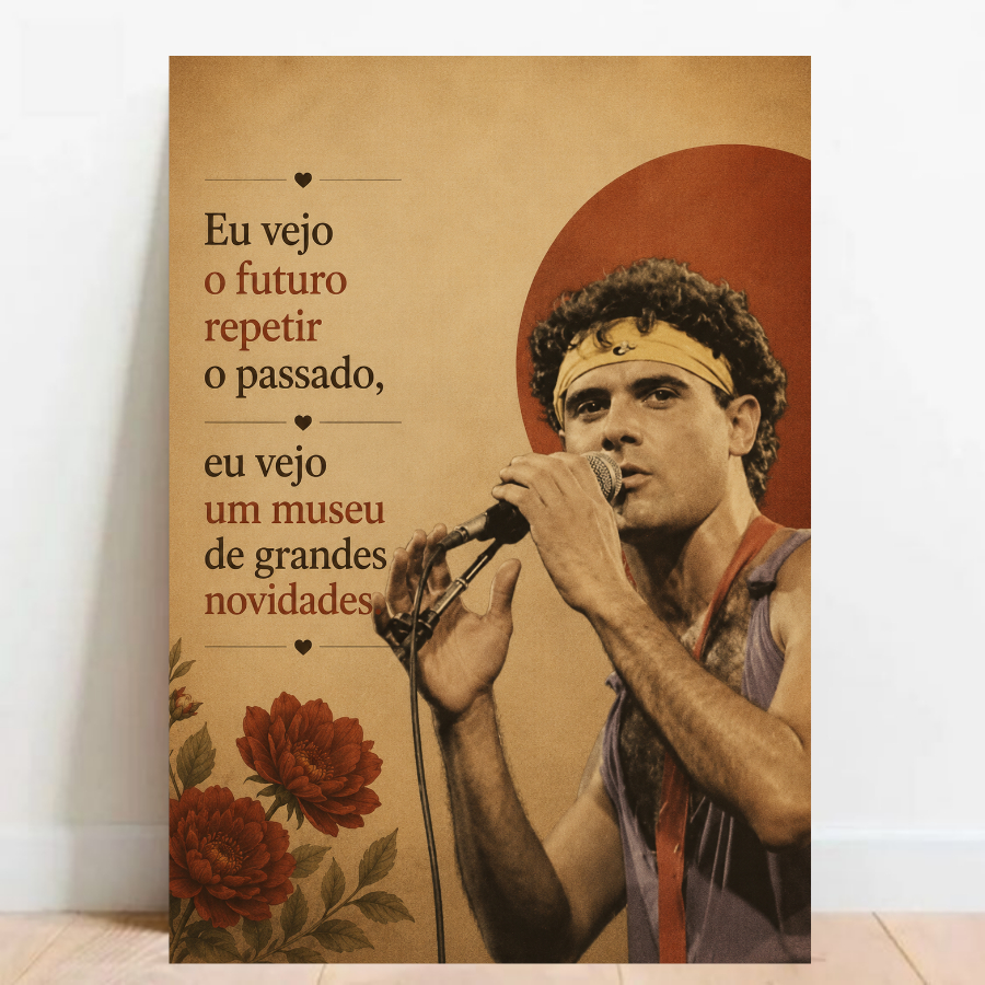 Quadro Placa Decorativa Cazuza MPB rock coleção mpb luarns GeekWorld
