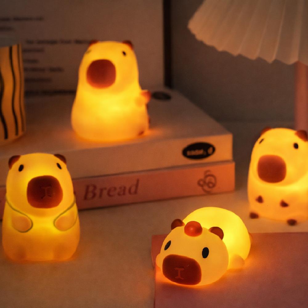 Imagem LUMINÁRIA CAPIVARA ABAJUR INFANTIL DE MESA LUZ NOTURNA MINI DECORATIVA RELAXANTE SEM FIO