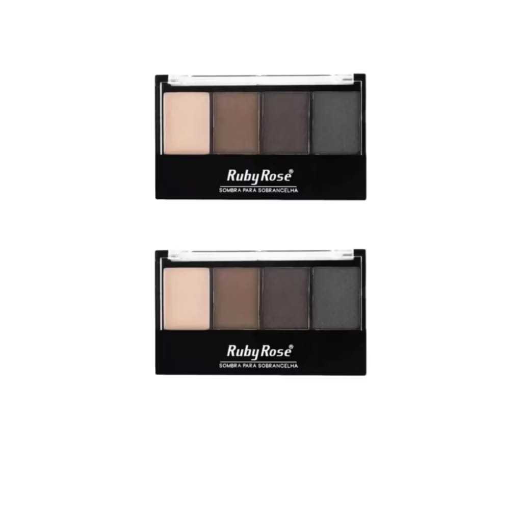 Kit Ruby Rose Paleta Sombra Para Sobrancelha 4 Cores Marrom Preto E Bege Alta Pigmentação