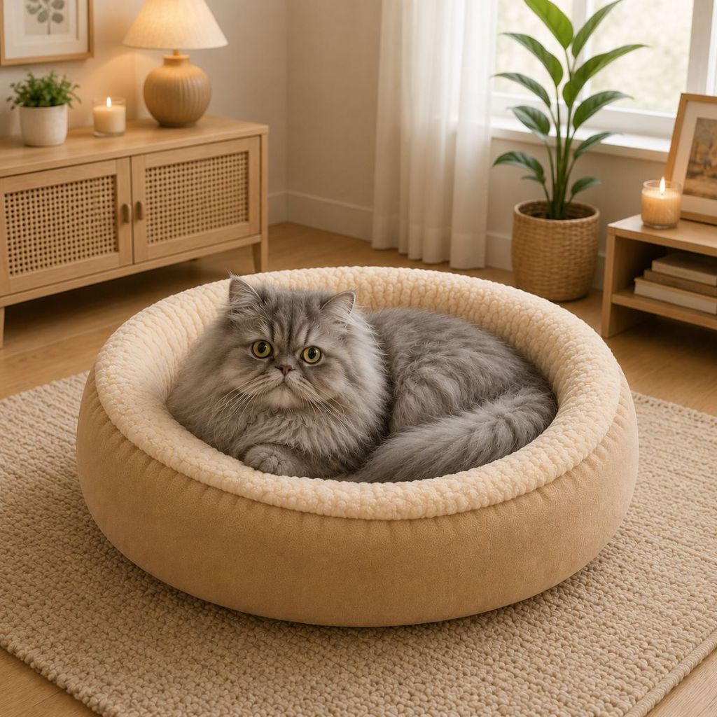 Caminha Pet Cama para Cachorro Redonda Pelúcia 30 cm x 30 cm Sherpa Quentinha Macia Cães Gatos