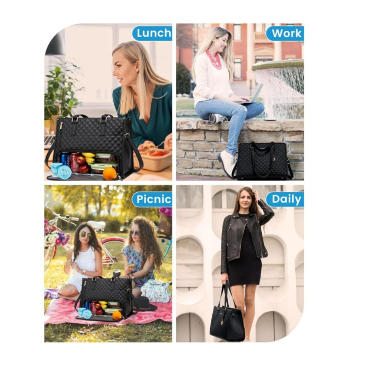 Bolsa Feminina Térmica 2 em 1 para Laptop 15.6'' e Marmita Grande Capacidade — imagem 2 de 2